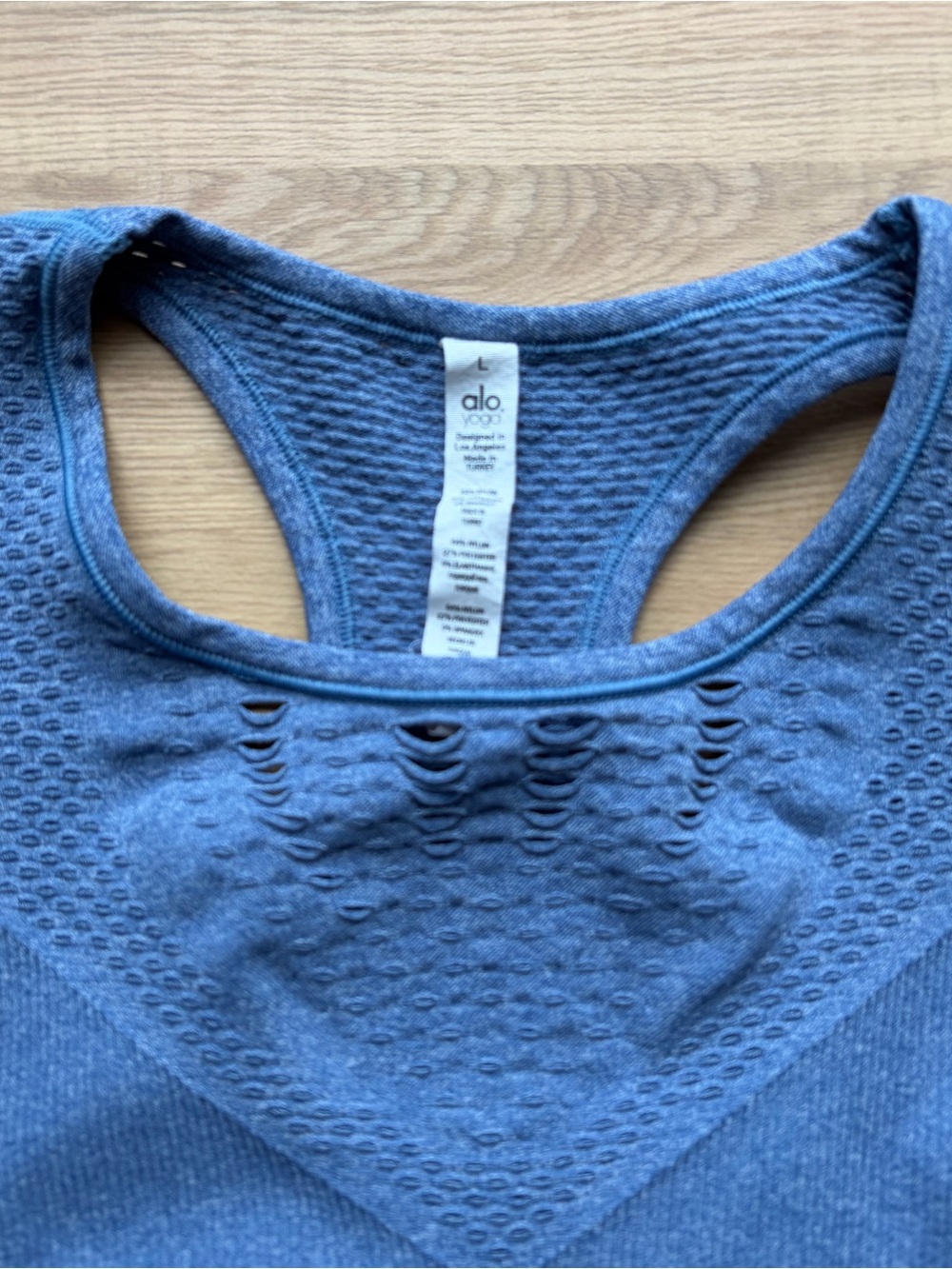ALO Yoga Women’s Seamless Racerback Sports Bra - Slate Blue - Picture 2 of 4